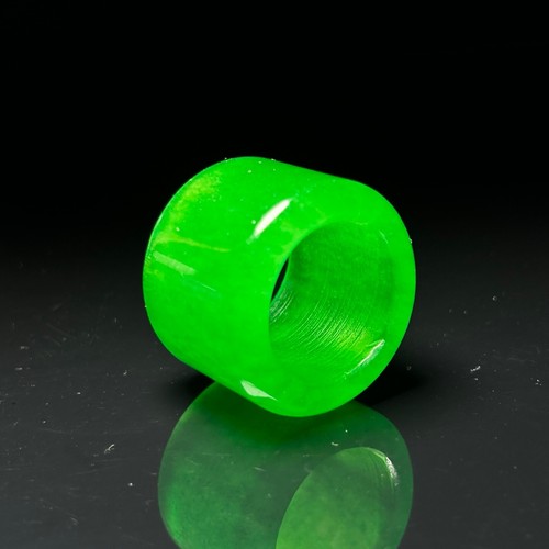 Certified Natural ice Green Burmese Jade Jadeite Amulet archery thumb Rings - Picture 2 of 10
