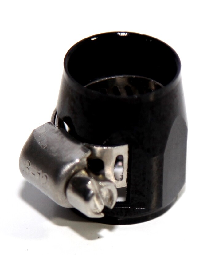 EMUSA AN6 Black Hose End Finisher Clamp – Hose End Cover Fitting Adapter Connector, 6-AN