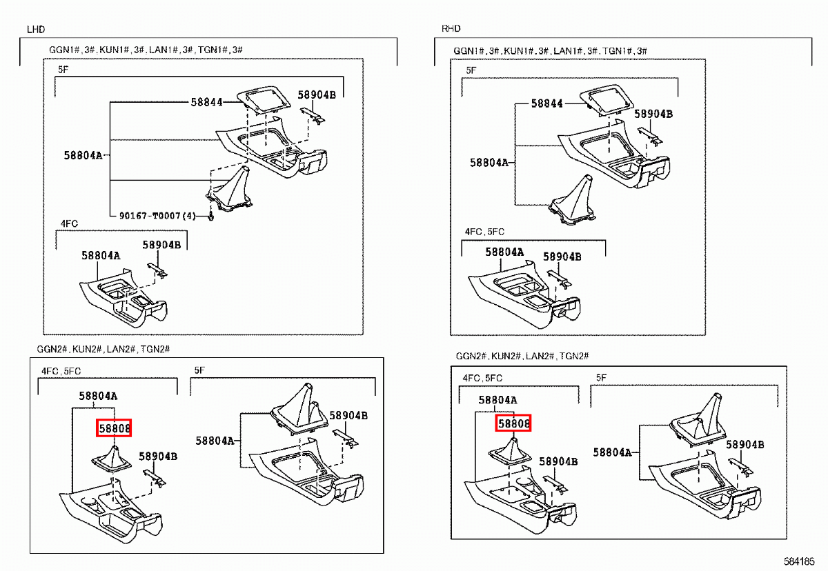 Genuine Toyota Hilux KUN26 KUN25 GGN25 Auto Transfer Case Gear Shift