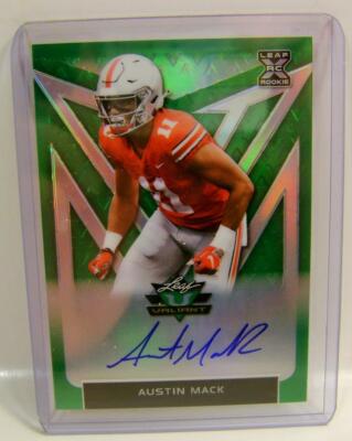 AUSTIN MACK RC ROOKIE BA-AM1 /75 ON CARD AUTO GREEN LEAF VALIANT 2020