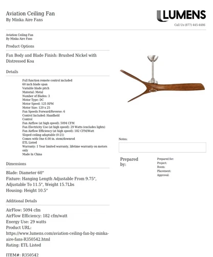 Minka-Aire F853-BN/DK 60 inch Aviation Ceiling Fan - Brushed... - Picture 2 of 4