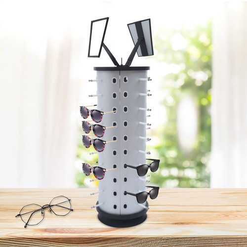 Glasses Rack Holder Sunglasses Display Stand Organizer 360° Rotating 40 Pairs - Picture 10 of 12
