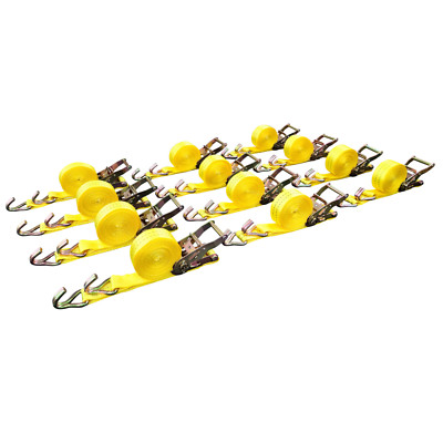 12 Pack 1.5'' inch x 15' Ft Ratchet Straps J Hook Tie Down Cargo