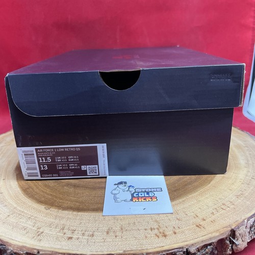 Nike Air Force 1 Low Retro QS TAGLIA 11.5 CQ0492-001 nero bianco OG pelle Vlone - Foto 10 di 10
