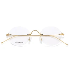 Titanium Rimless Eyeglasses Frames Mens Women Glasses Oval Round Lightweight