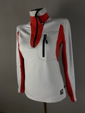 HAGLOFS Womens Sweater Fleece Outdoor Logo 3/4 Zip Polartec Pockets Size 36