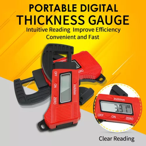 0-12.7mm/0.5inch Portable LCD Digital Thickness Gauge Meter Micrometer Tester