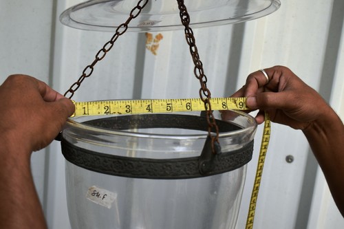 Antique Colonial Bell Jar Hundi Lantern Belgian Lamps Pendent Light Suspendu "84 - Picture 7 of 7