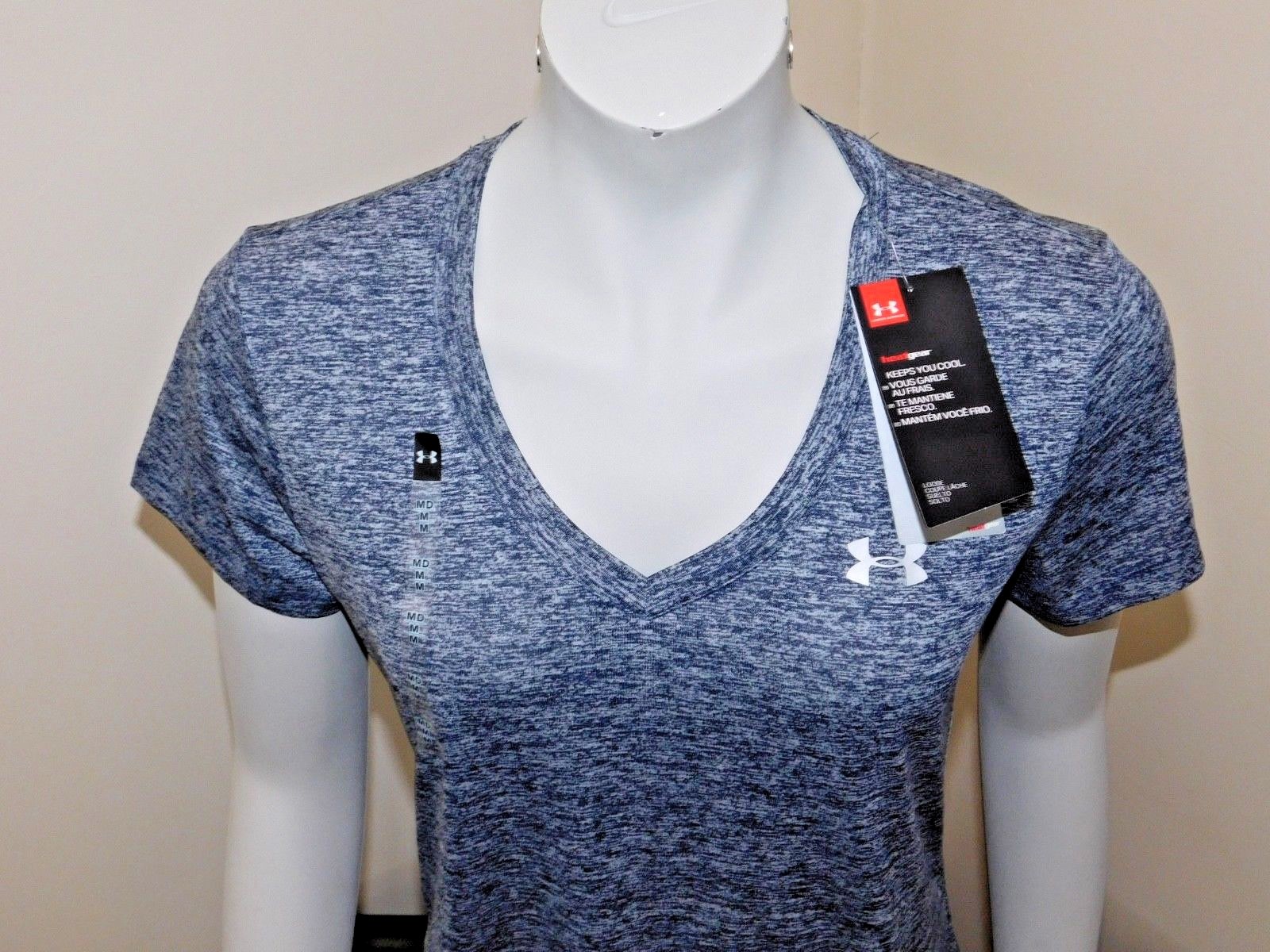 UNDER ARMOUR LADIES TWIST TECH V NECK T SHIRT 4 COLOURS 5 SIZES BNWT