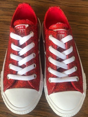cherry red glitter converse