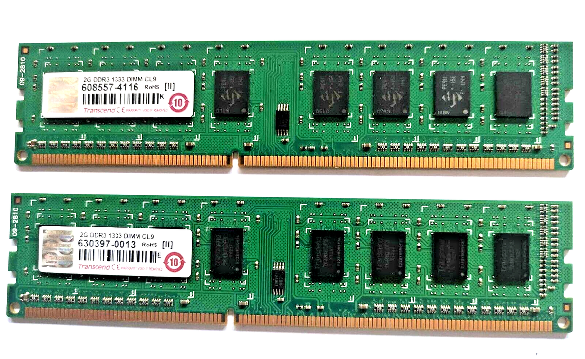 Transcend Ddr3 2g Ddr3 1333 Dimm Cl9 Transcend 2x 2GB DDR3 1333MHz