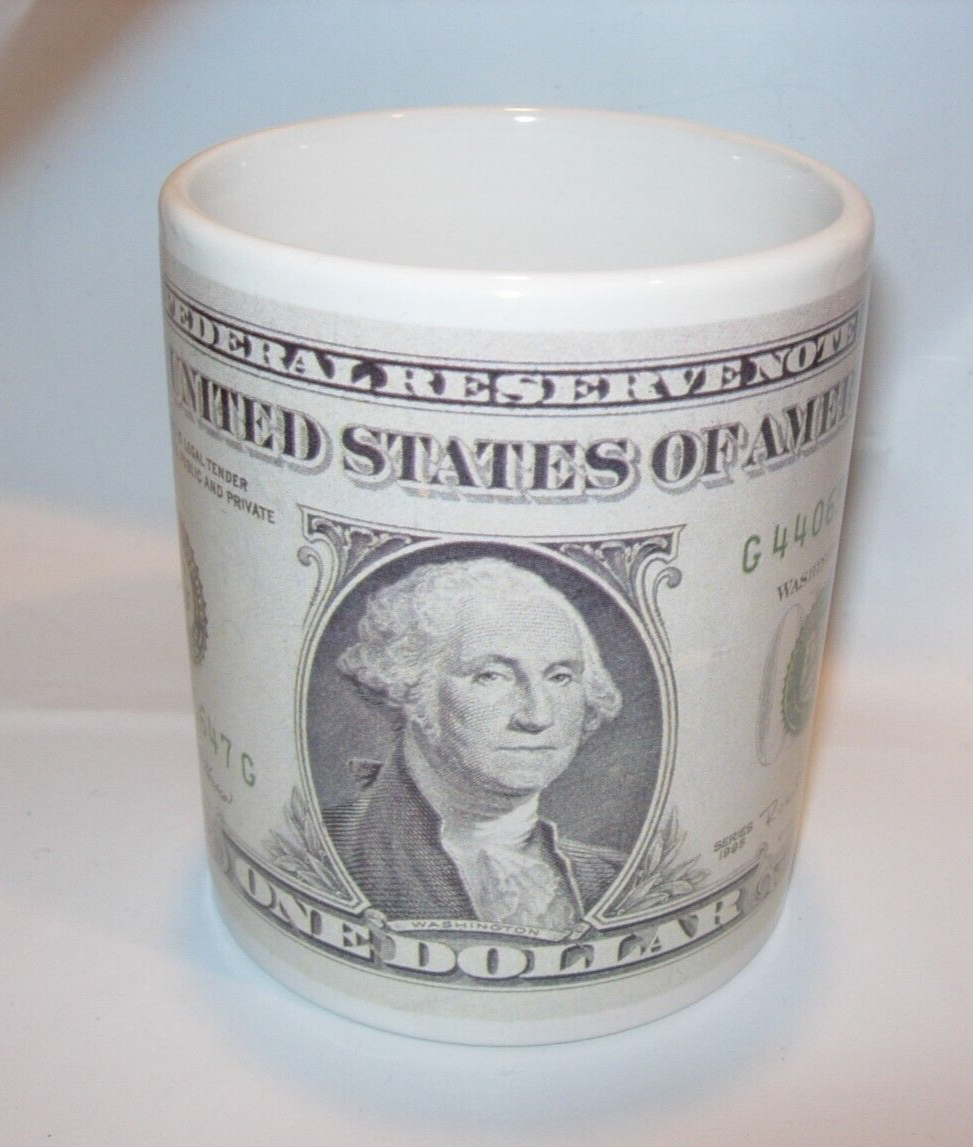 One Dollar Bill Coffee TEA CUP Mug US Currency $1 MONEY WASHINGTON GAG GIFT  | eBay