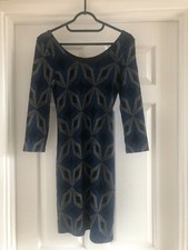 SPARKLY 3/4 LENGTH SLEEVE BODYCON DRESS SIZE 10 NEW
