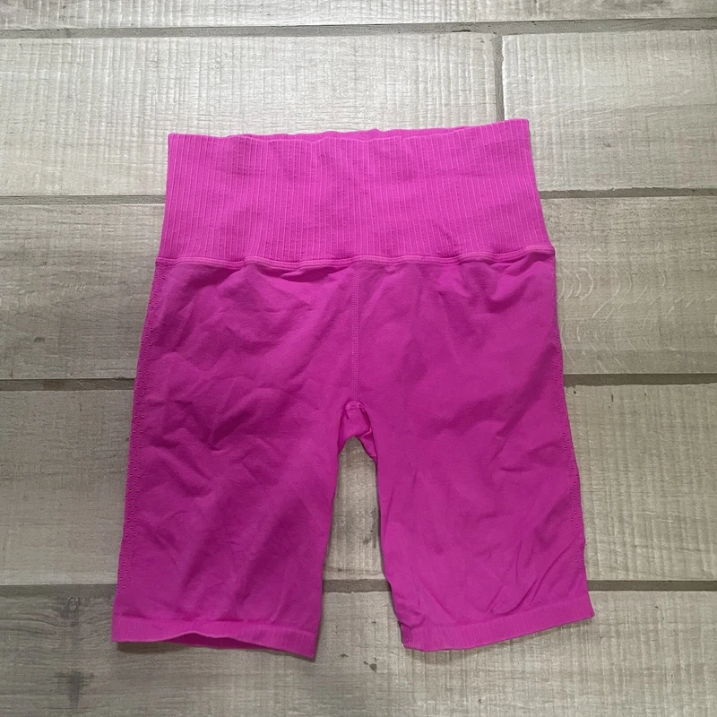 free-people-movement free throw ribbed hot pink shorts