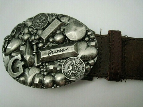 Guess Belt Buckle + 100% LEATHER BELT 
