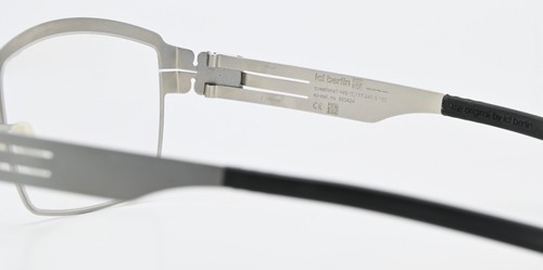 IC! BERLIN Brille Bernardino Pearl Viereck Seidenmatt Silber Leicht Flexibel M L - Picture 4 of 8