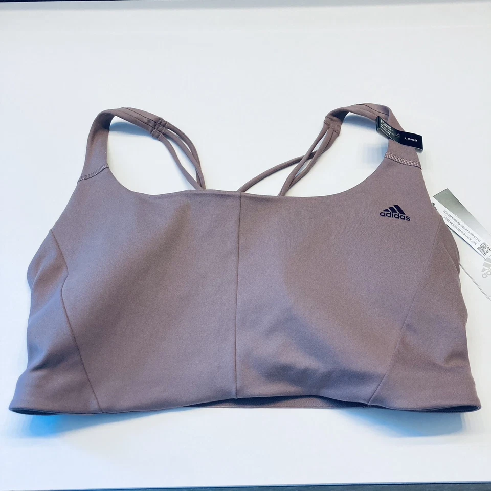 Sujetador deportivo Adidas CoreFlow Studio soporte medio grande D-DD Wonder Oxide nuevo con etiquetas Foto 3 de 4