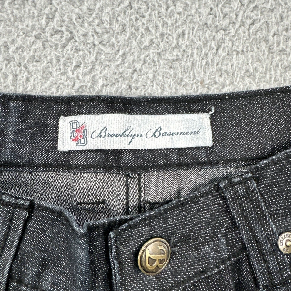 复古 Y2K 布鲁克林地下室宽松阔腿牛仔裤男式 34x32 嘻哈滑板 Mallgoth — 第 3/4 张图片