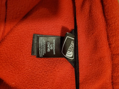 The North Face Sweater Large Youth 14/16 Red/Black Fleece Full Zip Pockets Boys - Picture 4 of 4