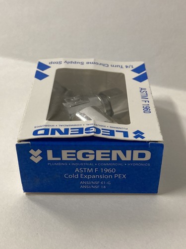 Legend 114-606NL 1/4 Turn Angle Stop Chrome 1/2” F1960 Pex X 3/8 Od Compression - Picture 2 of 3