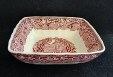 Mason's Vista Pink England Patent Ironstone Square Serving Vegetable Bowl 6-1/2"