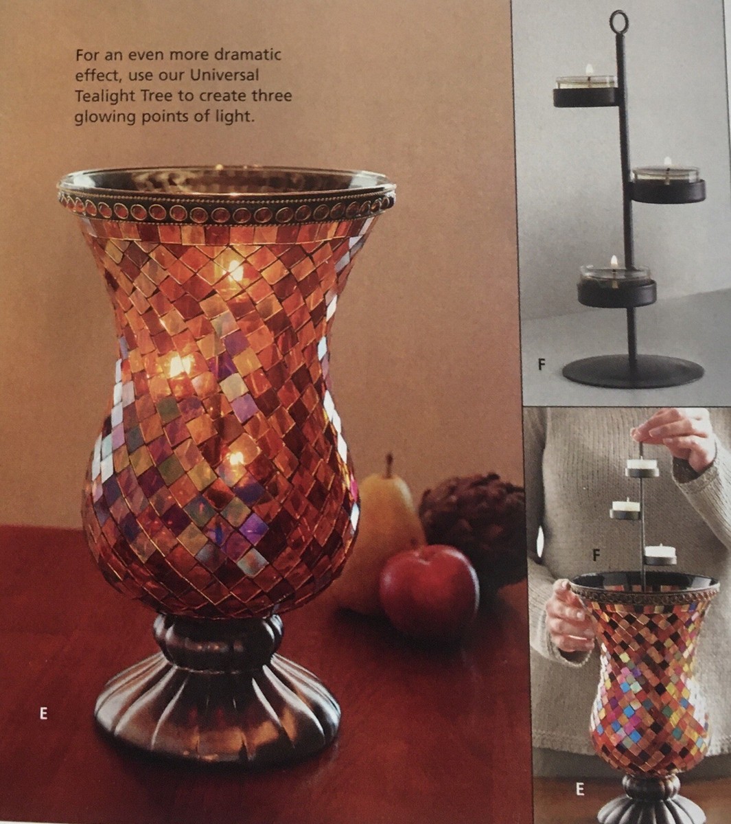 PartyLite GLOBAL FUSION Hurricane P8366 Candle Holder 12