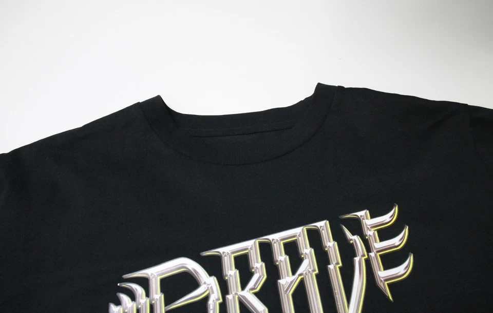 Camiseta Sin Marca Para Hombre Grande De Manga Corta Con Estampado De Logo Negra - Imagen 4 de 4