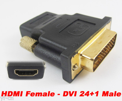 100pcs HDMI Female to DVI-D Male 24+1 Pin DVI F/M Gold Plated Converter Adapter