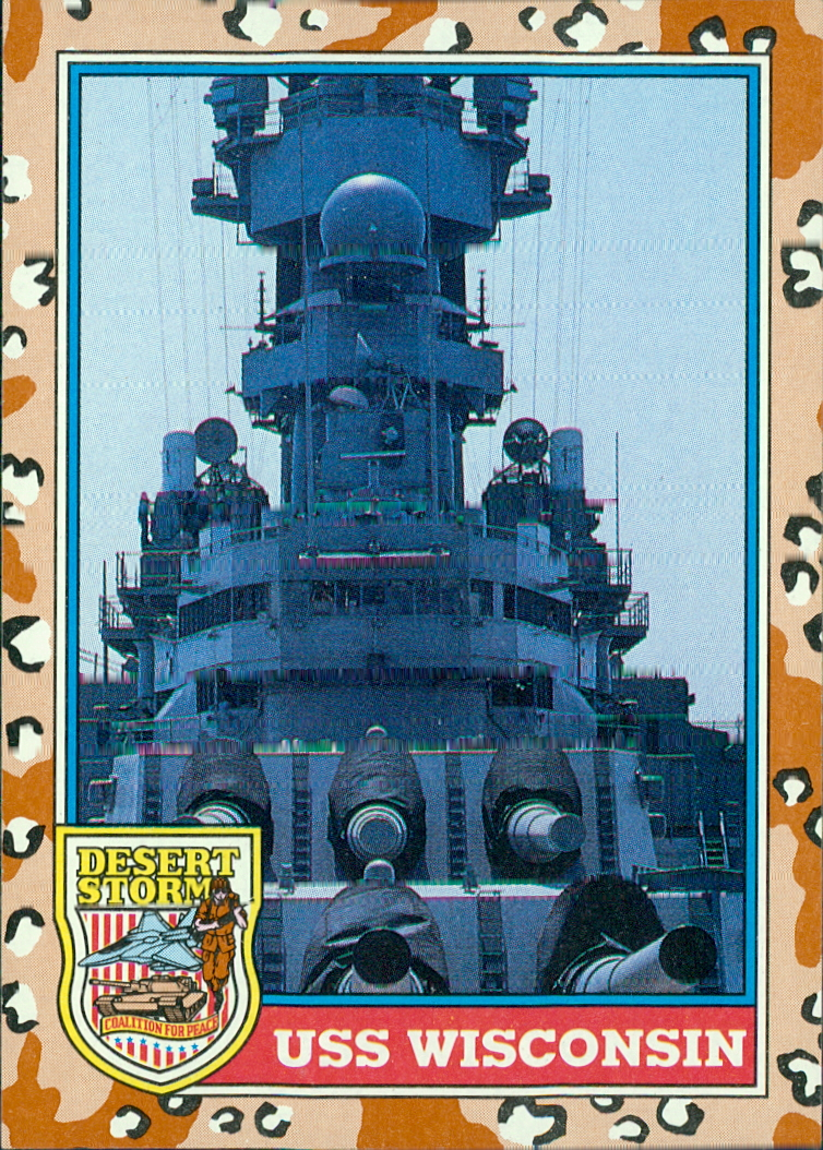 1991 Topps Desert Storm Trading Cards - #122 USS Wisconsin Battleship