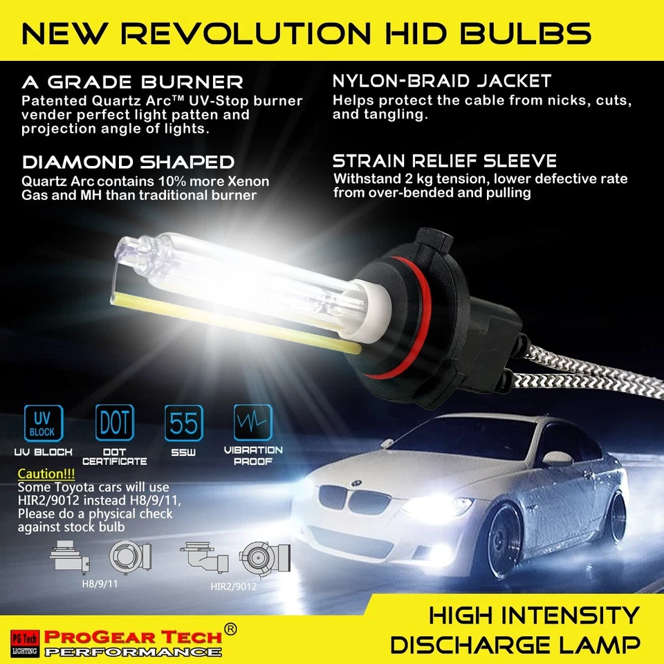 Heavy Duty 55W H8 H9 H11 6000K Fast Bright CANBUS AC Digital HID Xenon Kit - image 4 of 4