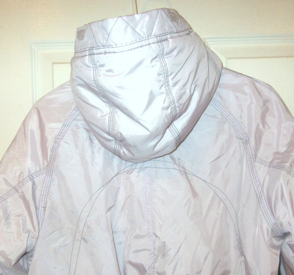 NIKE para niñas ~ ABRIGO DE INVIERNO MORADO talla 16 XL ~ CAPUCHA AISLADA ~ LOGOTIPO chaqueta forrada Foto 4 de 4