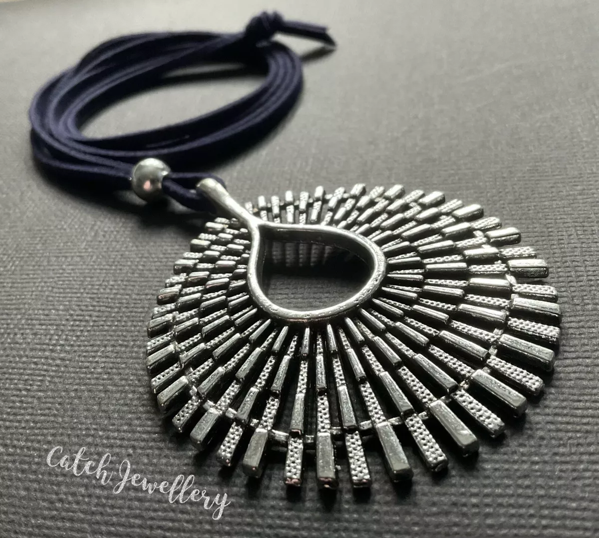 Navy and cheap silver necklace