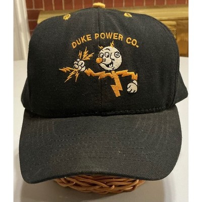VTG USA Made 70s 80s Duke Power Co Reddy Kilowatt DeLONG Snapback Hat Black Cap