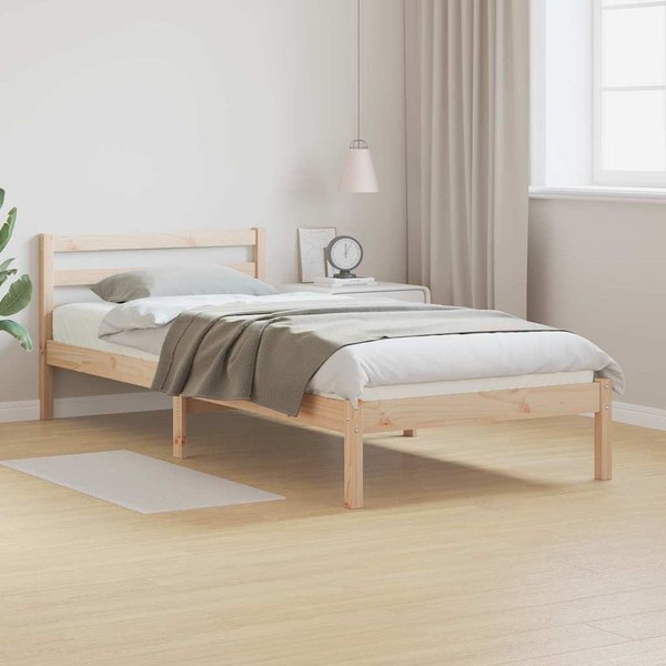 Bettgestell Mit Kopfteil 80X210 Cm Aus Massivem Kiefernholz-image