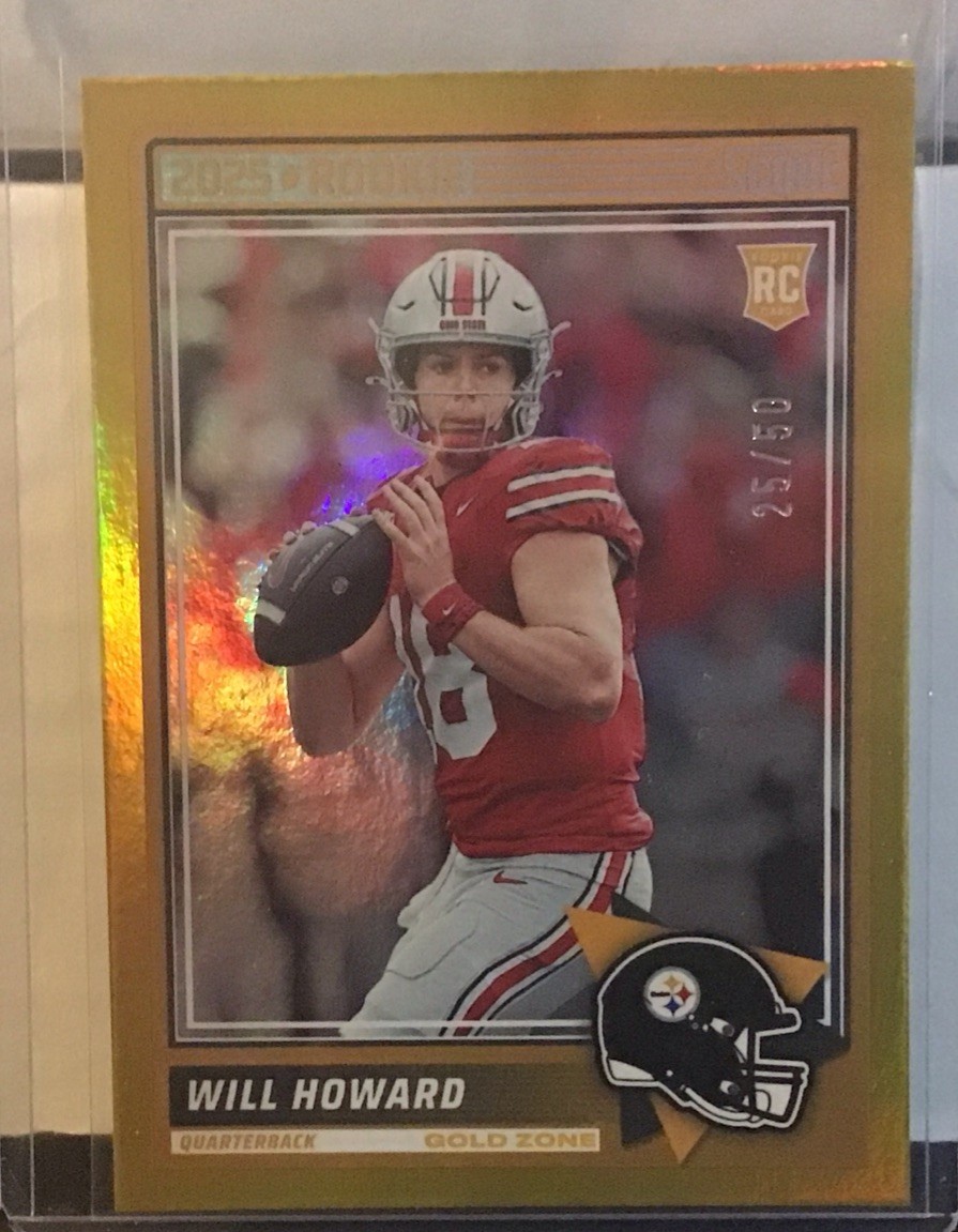 2025 Panini Score Football Will Howard #3 Gold Zone 25/50 (RC) Steelers