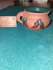 Terra Cotta Salsa Bowl with Chili Pepper Handles