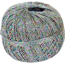 Häkelgarn Metallic Glitter fein in der Farbe Silber Regenbogen DIY glitzern G...