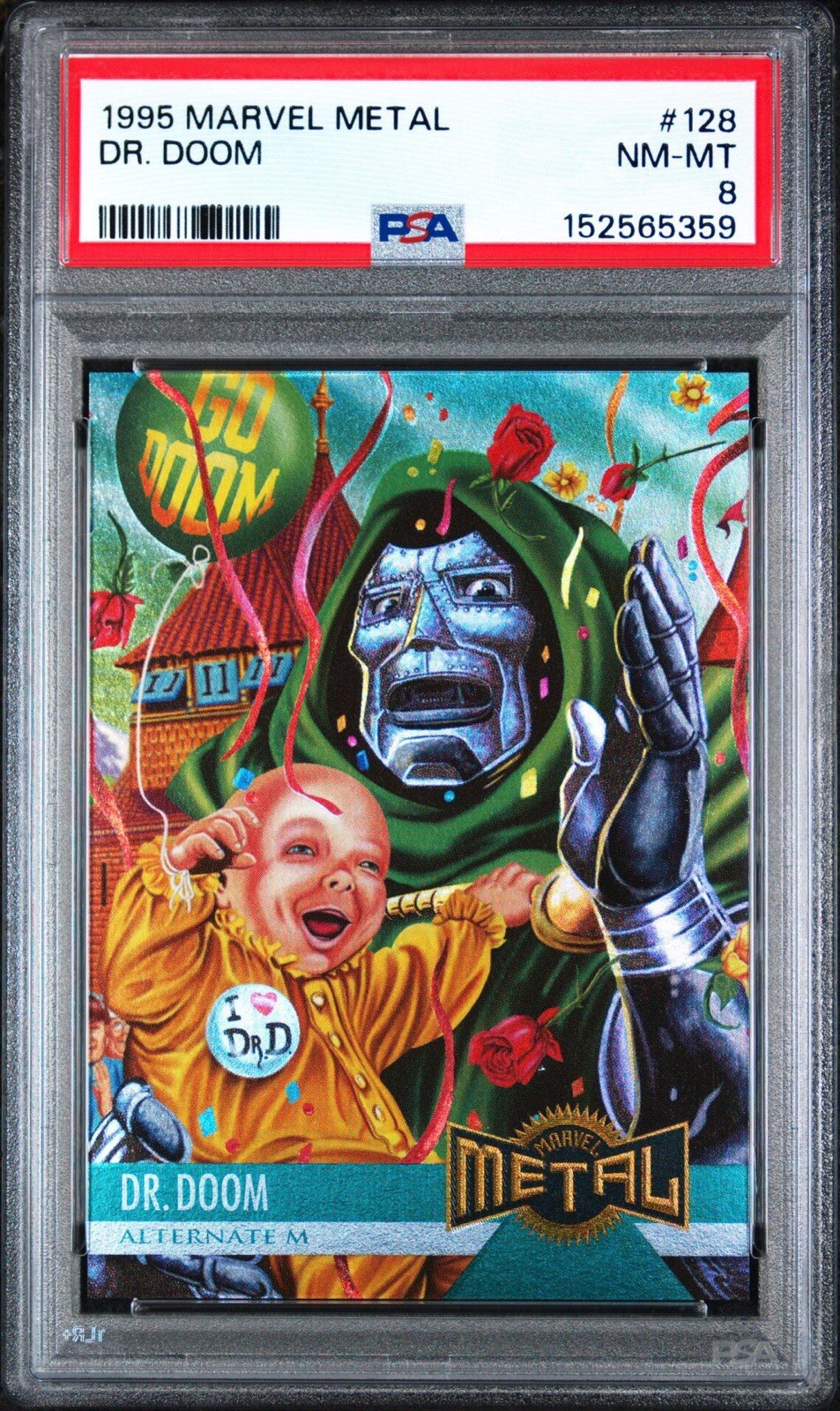 1995 Marvel Metal #128 Dr. Doom PSA 8