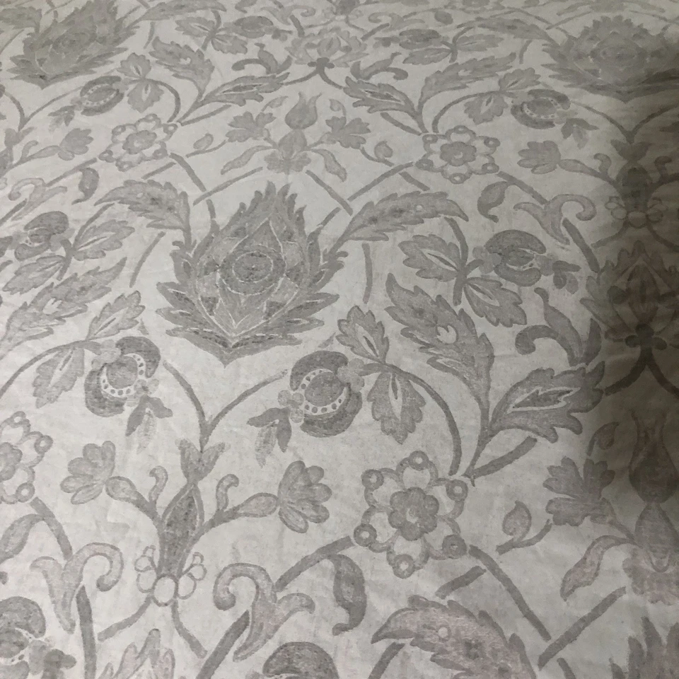 Пододеяльник Southern Living King 100% хлопок цветочный серый королевский 92x96 дюймов б/у в отличном состоянии - Изображение 2 из 4