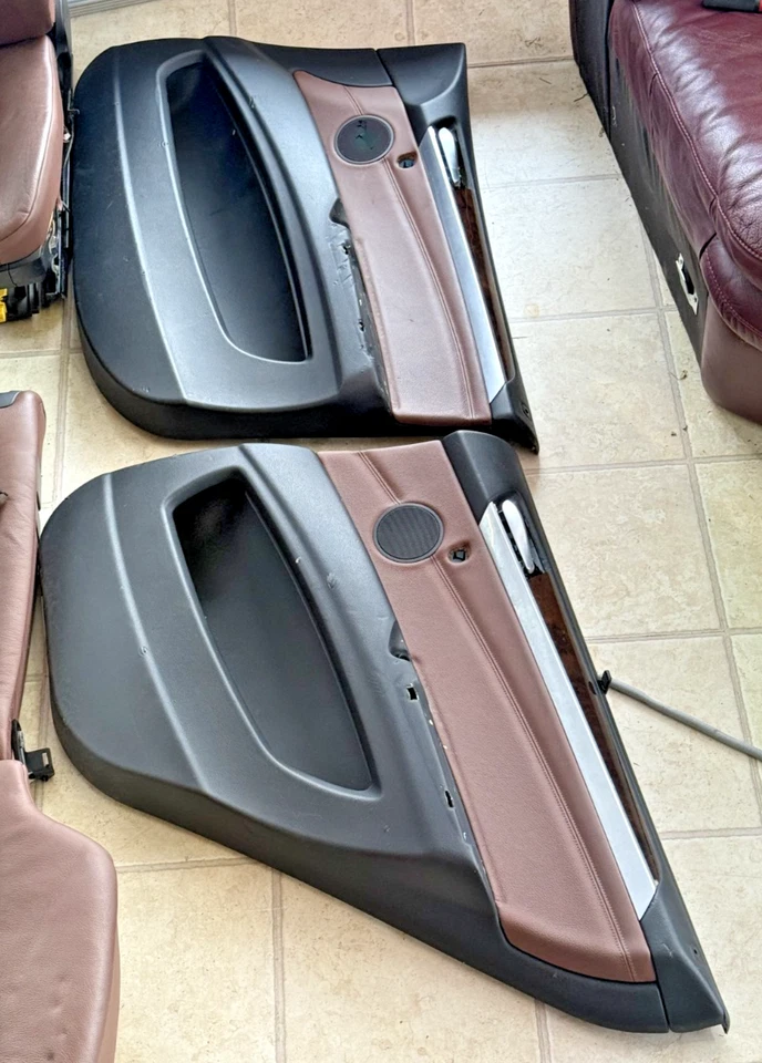 BMW E70 X5 2011-2013 Juego de asientos básicos delanteros de fábrica cuero marrón canela OEM Foto 4 de 4