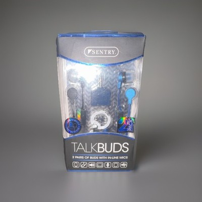 Sentry TalkBuds HM217 Wired In-Ear Earbuds 2-Pack, 3.5mm, In-Line Mic