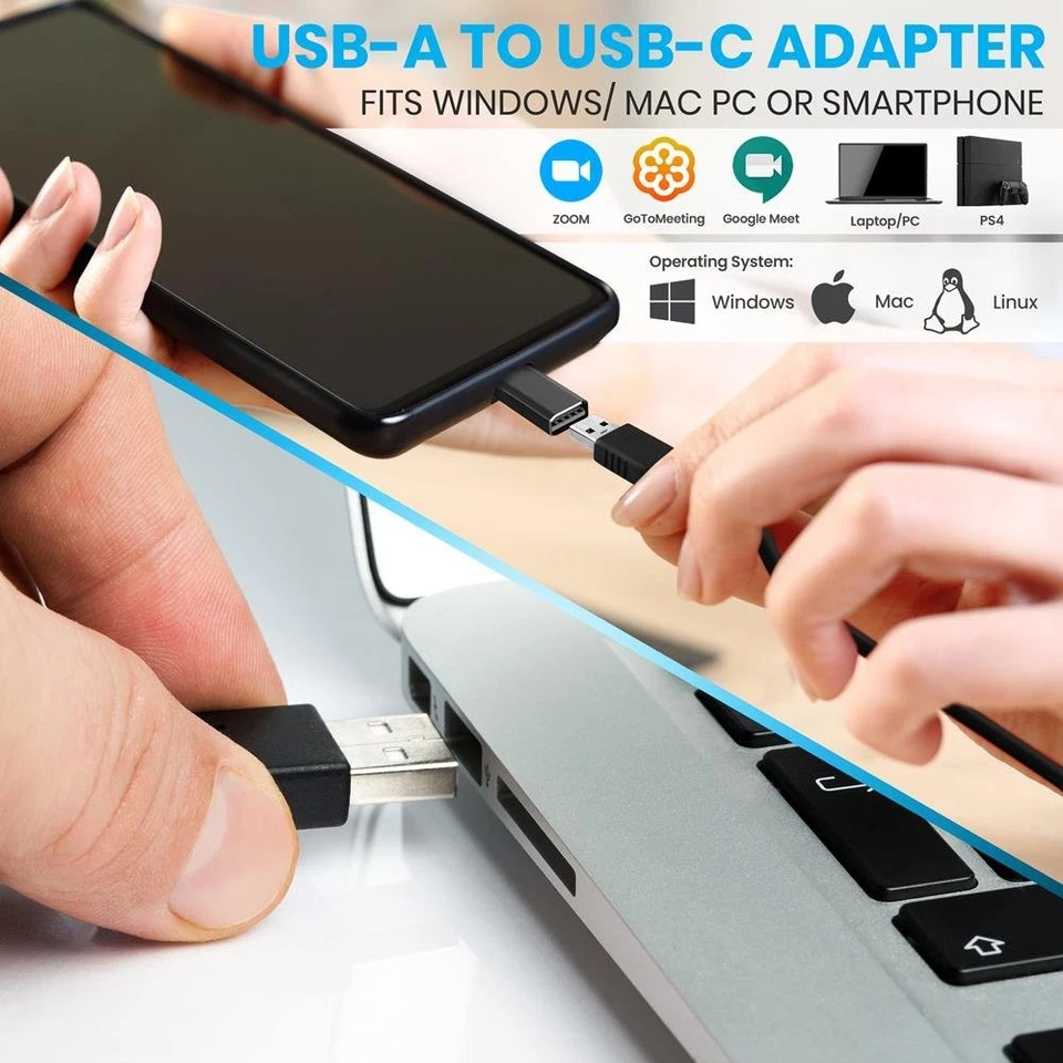 Pyle USB Lavalier Lapel Microphone USB C Adapter, Cable Wrap Plug - Image 4 of 4