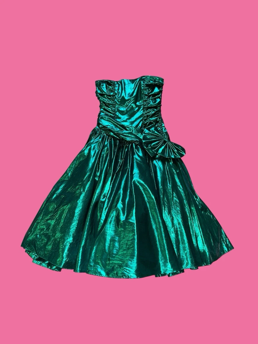 80s metallic dress Metallic Prom