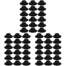 3 Pack Snowman Hats for Crafts Mini Small Dolls Black Miniature Formal with