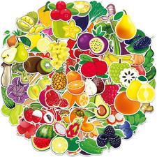 Assorted Fruit Vegetable Stickers for Kids - Set of 100 - 50 Fruits 50 Veggi