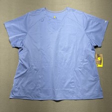 Carhartt Force Cross Flex Fast Dry Womens 4 way Stretch Scrub Top Sz 3X Blue