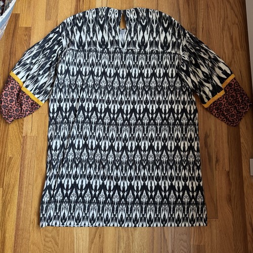 Anthropologie Sachin and Babi Women's Tunic Dress Size Large Ikat Puff Sleeve - Bild 2 von 14