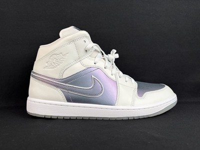 Nike Air Jordan 1 Mid SE White Iridescent Phantom Shoe IH4107-030 Men Size 10-12