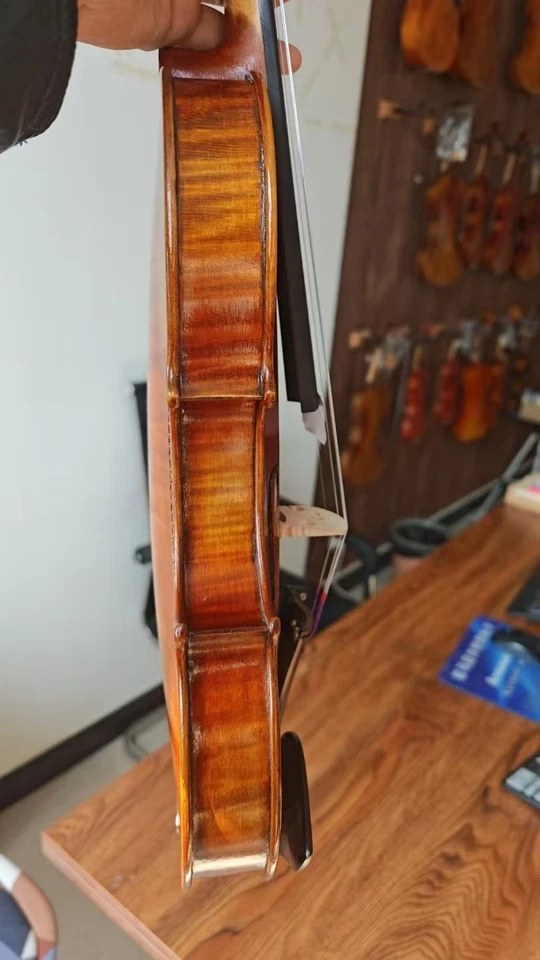 Красиво резной Страдивир 4/4 ручной работы скрипка с бесплатный чехол и Бесплатная доставка - Изображение 4 из 4