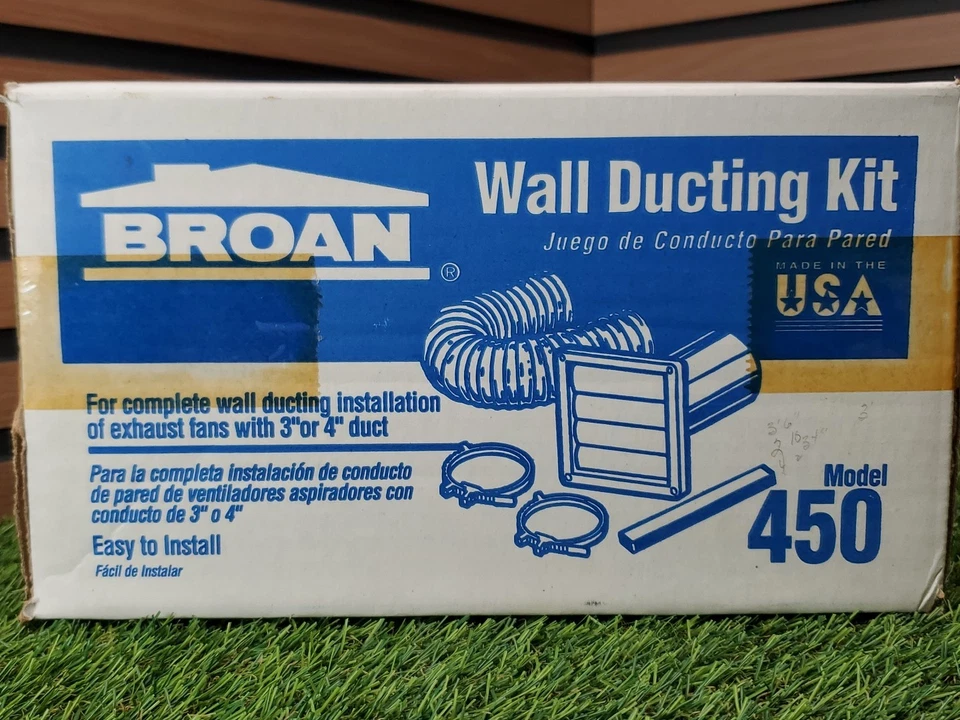 Broan Wall Ducting Kit Model 450 (For Exuast Fans With 3" Or 4" Duct) NIB - Изображение 3 из 4